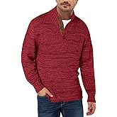 Aoysky Men's Stand Collar Sweater Thermal Button Pullover Sweater Tops Henley Knit Sweaters