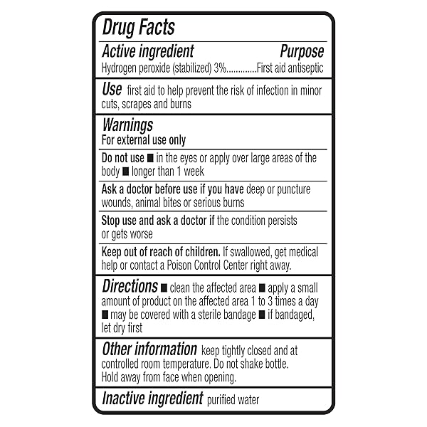 AMAZON BASICS HYDROGEN PEROXIDE TOPICAL SOLUTION USP, FIRST AID ANTISEPTIC FOR CUTS, SCRAPES AND INFECTION PROTECTION, 16 FL OZ, PACK OF 1 (PREVIOUSLY SOLIMO)