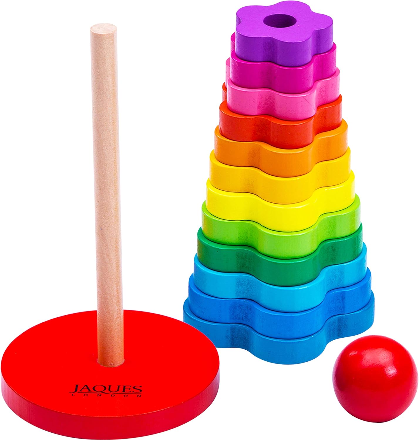 Jaques of London Rainbow Stacking Rings, Multi Coloured - Image 4