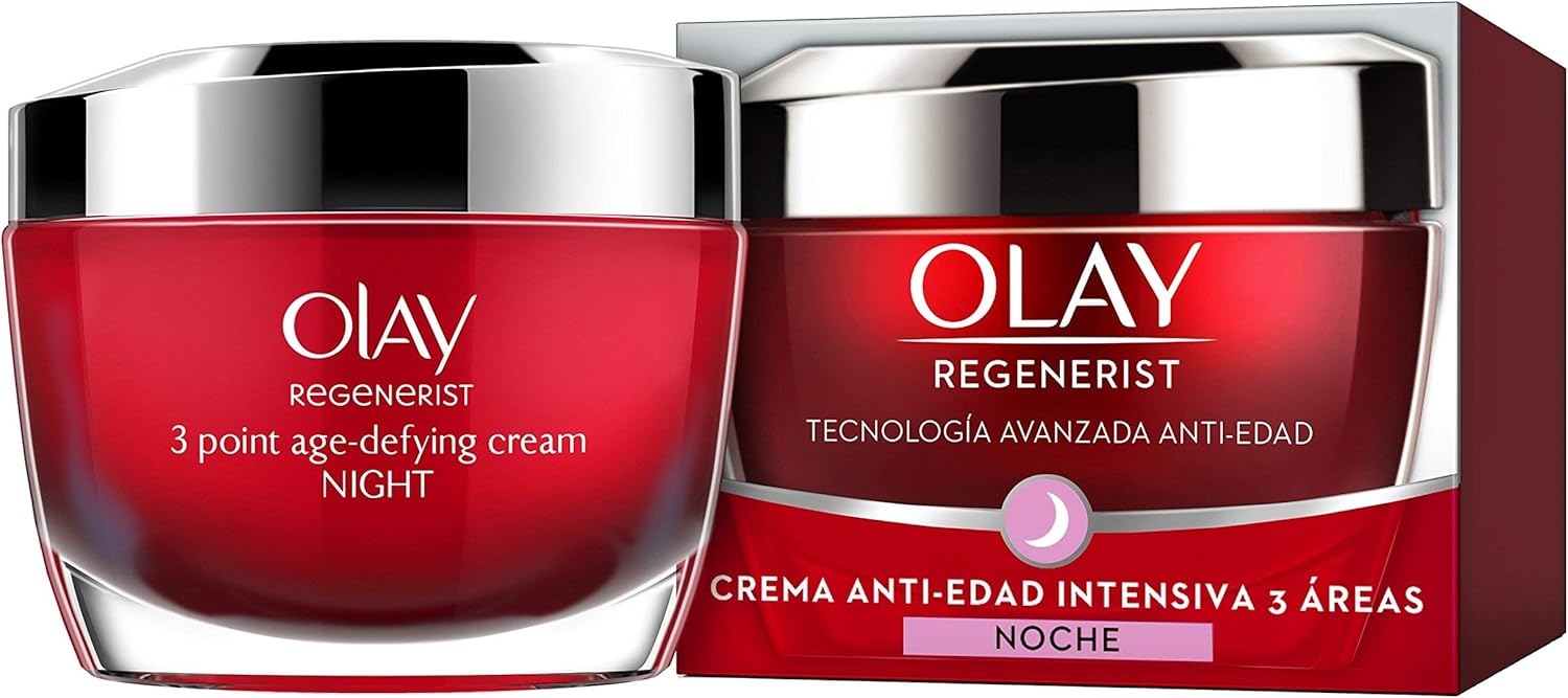 Olay Regenerist 3 Áreas Hidratante Anti-Edad Reafirmante Noche, da Firmeza y Reduce el Aspecto de las Arrugas - 50 ml