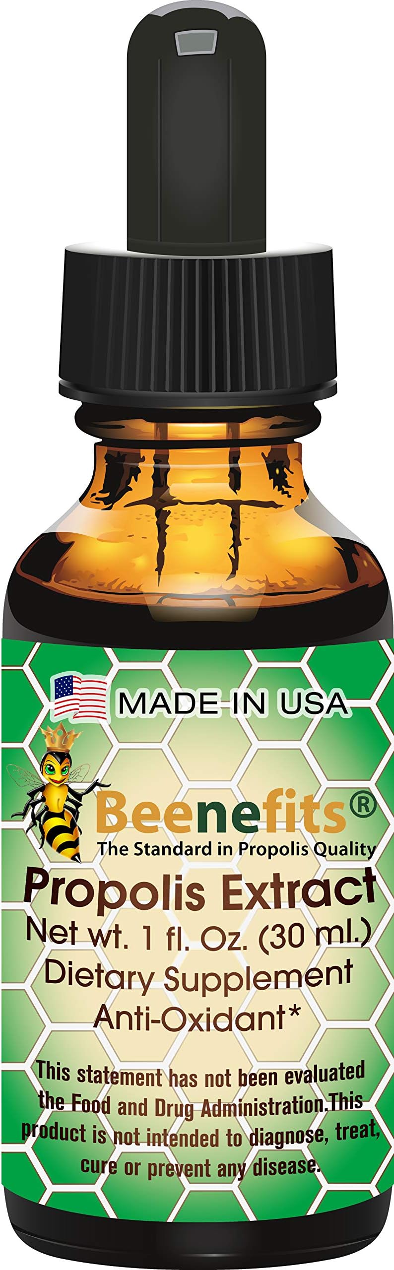 100% Pure Organic Brazilian Propolis Extract 1 oz. Natural Healer - Collected by Honeybees