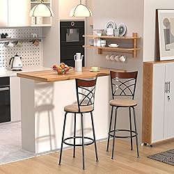 VECELO Barstools, Adjustable Counter Stools, Steel