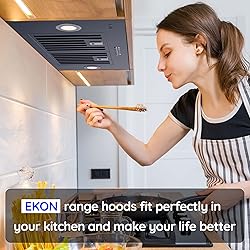 Range Hood Insert, EKON NAB01-30IN Black 900CFM