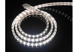 CBconcept UL Listed, 10 Feet, 1080 Lumen, 4000K Soft White, Dimmable, 110-120V AC Flexible Flat LED Strip Rope Light, 180 Uni
