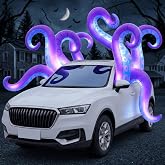 Joiedomi Halloween Inflatable Trunk or Treat Car Decorations, 8 Octopus Tentacles Trunk Or Treat Inflatable Halloween Decor Outdoor, Blow Ups with LEDs for Outdoor Car Decor