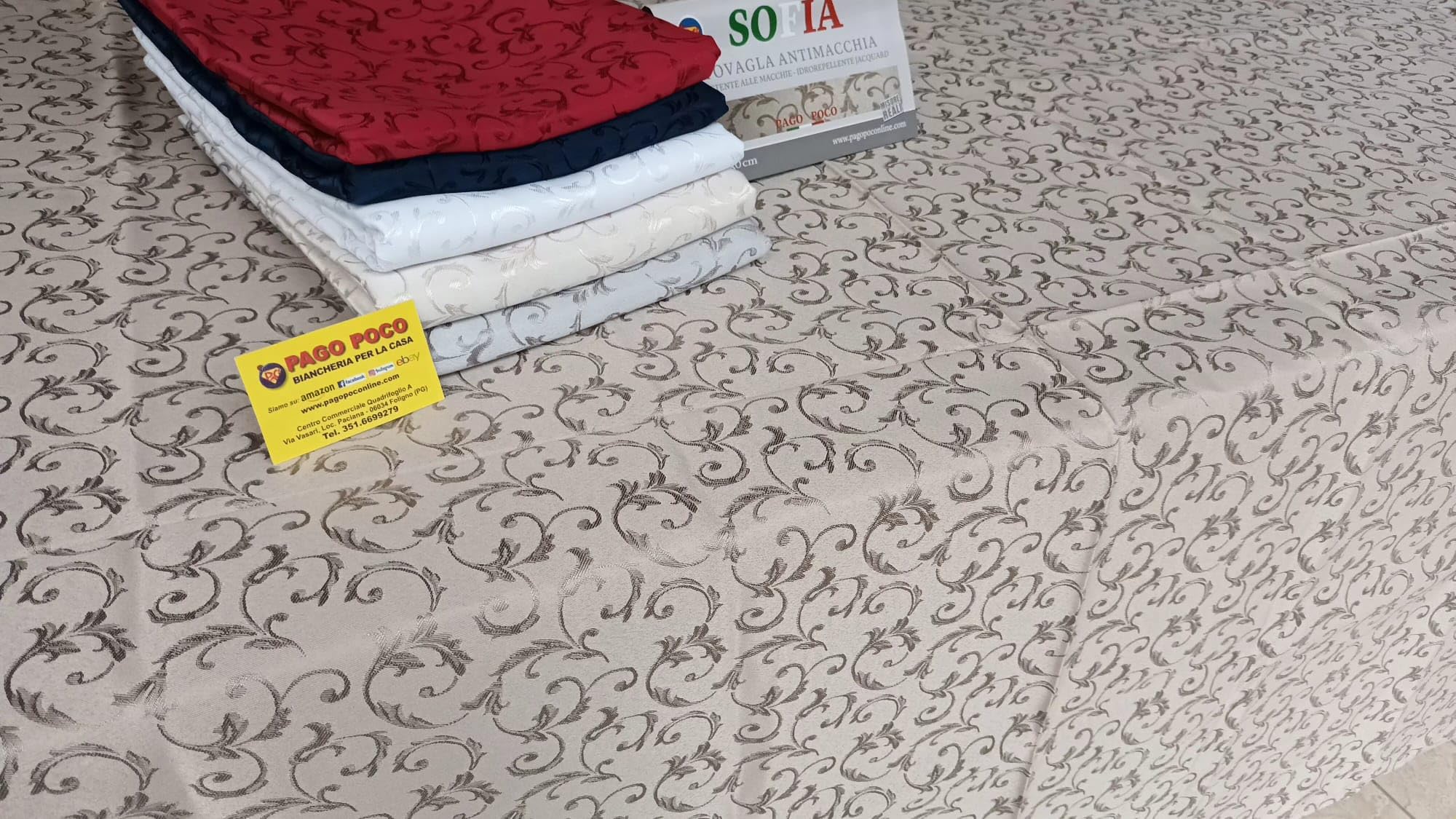 I Pay Little I PAY LITTLE Stain Resistant Tablecloth or Table Cover in Damask Solid Color 140x300 New for 2022!!! (Bordeaux)