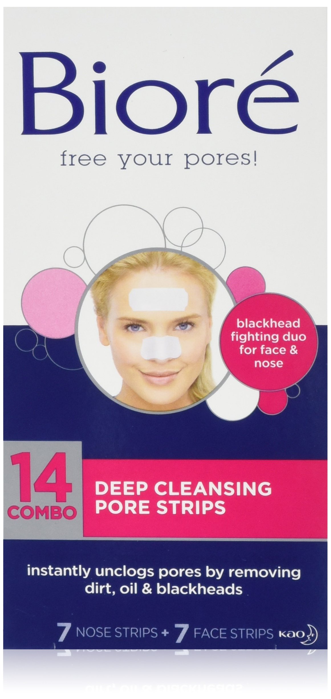 Biore Deep Cleansing Pore Strips for Blackhead Removal, Pack of 14 (7