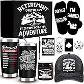 JTAMOHI Retirement Gifts for Men 2025, Cool Retirement Gift, Funny Happy Retired Gifts Basket for Coworker, Teachers, Boss, Friends, Dad, 20 Oz Tumbler Best Retired Gifts Set