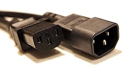 10 Pack of 2 Foot IEC 320 NEMA C13 C14 10A 18AWG AC