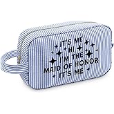 Sazuwu Bridesmaid Makeup Bag Gift for Bridesmaid Bachelorette Party Wedding Gifts for Besties Friends Cosmetic Bag with Zipper Bridal Shower Essentials Wedding Day Present Travel Pouch