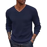COOFANDY Men V Neck Dress Sweater Knit Long Sleeve Casual Slim Fit Pullover Sweater