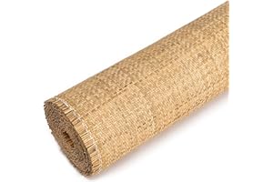 LABACRAFT 24" Width Natural Cane Webbing 5 Feet Close Rattan Webbing for Caning Projects Woven Cane Roll Rattan Sheet for Furniture Chair Cabinet Ceiling