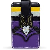Buckle-Down Disney Wallet, Character Wallet ID Card Holder, Sleeping Beauty Villain Maleficent Face Multi Color, Vegan Leather