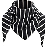 Molans Knitted Stripe Triangle Scarf for Women- 47inch Women's Warm Knit Shawl, Fashionable Blanket Scarves for Fall Winter