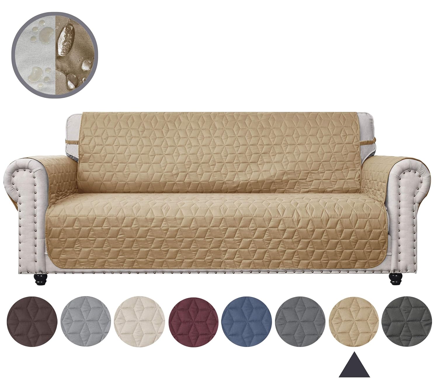 Ameritex Couch Sofa Slipcover 100 Waterproof Nonslip Quilted Furniture