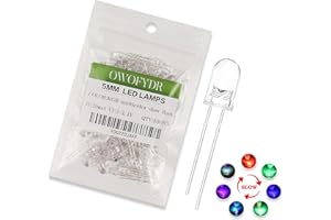 OWOFYDR 100pcs 5mm RBG Multicolor Slow Flashing Super Bright Lighting Bulb Flicker Light Emitting Diodes Transparent Round Slow Blinking Diffuse Flashing LED