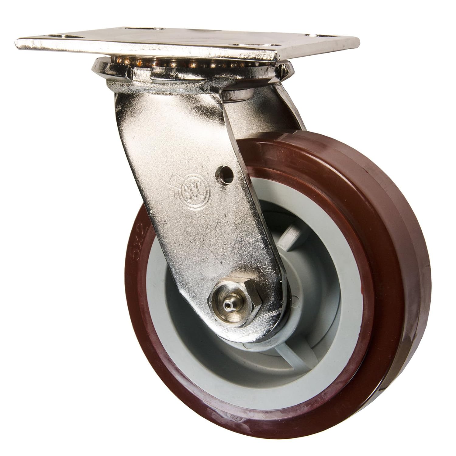 5" Stainless Steel Swivel Caster Poly on Poly Wheel 600 Lbs Cap