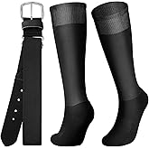 Zhanmai Baseball Belt and Socks Combo Adjustable Softball Socks and Elastic Waist Belt for Youth Boys Girls, Adult