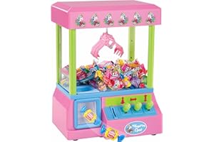 Bundaloo Claw Machine Arcade Game with Sound, Unicorn Themed Mini Candy Grabber Prize Dispenser Vending Toy for Kids, Boys & Girls