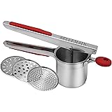 Top Rated Bellemain Stainless Steel Potato Ricer with 3 Interchangeable Fineness Discs-Full 2-Year Warranty
