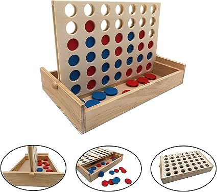 Amazon Com Wooden 4 In A Row Board Game Line Up 4 Game Travel