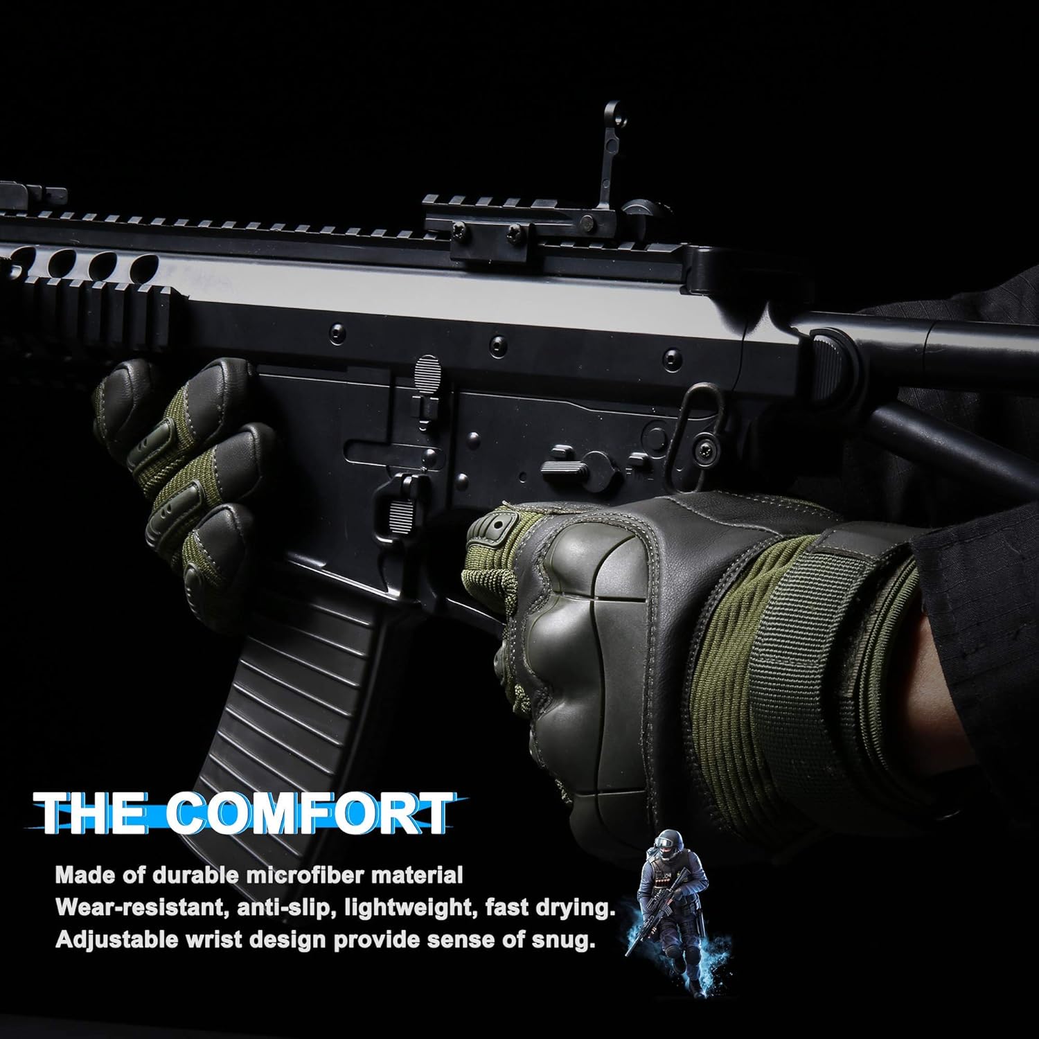 WTACTFUL Army Military Tactical Touch Screen Full Finger Gloves for Motorcycle Motorbike Hunting : Sports & Outdoors