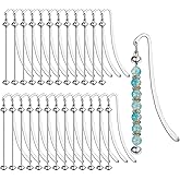 25PCS Beadable Bookmarks DIY Metal Blank Beaded Bookmark Beadable Items Modern Beaded Craft Jewelry Pendant Charm Gift Perfect for Book Lovers Students Teachers and Office Supplies