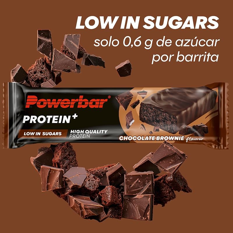 - Protein Plus - Baixo Açúcar - Brownie de Chocolate - 30x35g - Barra com apenas 107 Kcal - Barra fitness com fibra