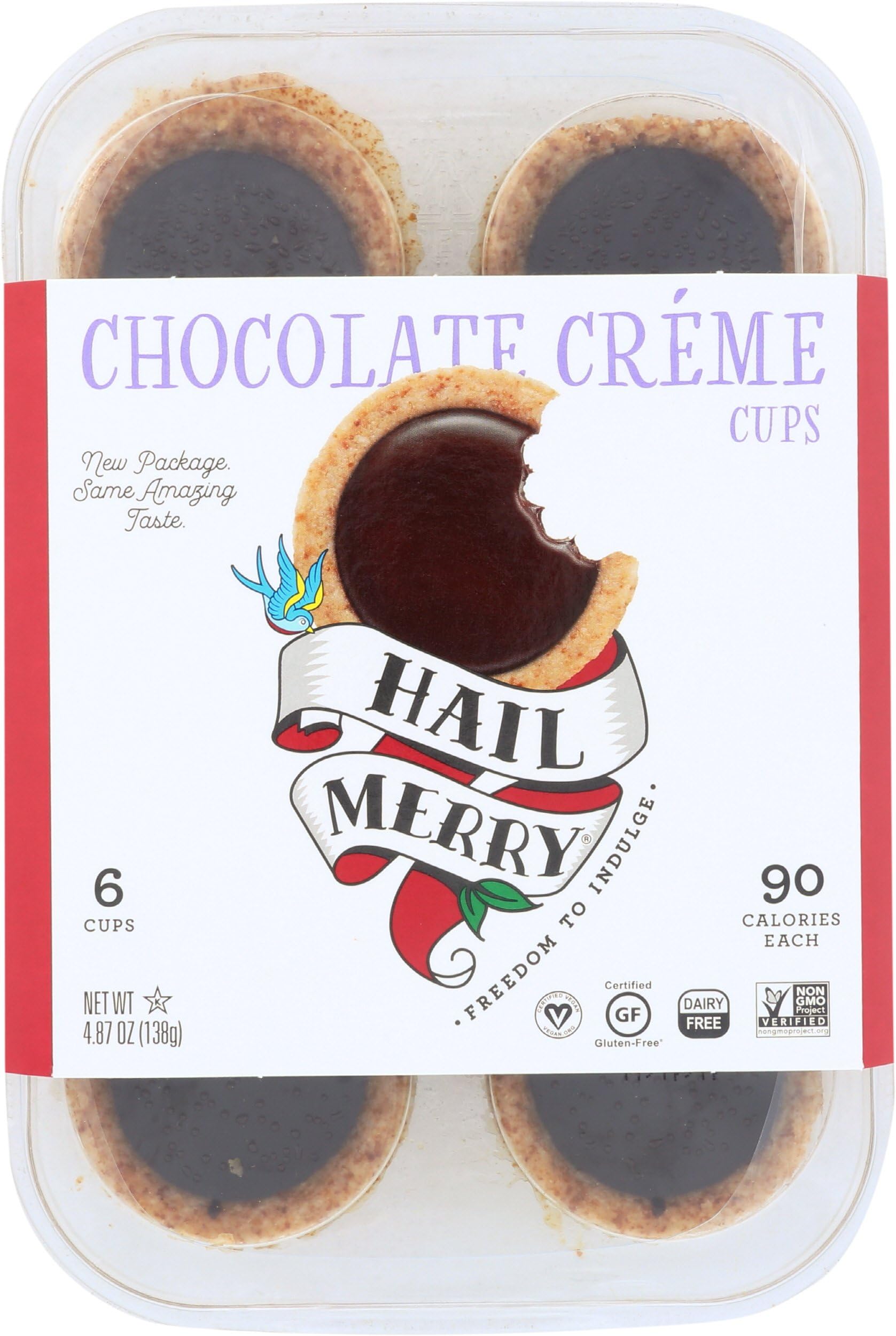 HAIL MERRY TART CHOC CREAM CUPS 6CT
