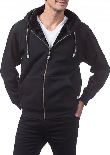 pro club men's heavyweight full zip fleece hoodie
