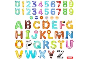 Cocurb 52 Pack Magnetic Letters Numbers Fridge Magnets for Toddlers 1 to 3 Learning Toys Animal ABC Cardboard for Refrigerator Colourful Alphabet Baby Educational Toys