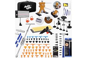 Super PDR Paintless Dent Repair Kit, Dent Puller Kit, Car Dent Removal Tools with Dent Lifter, Bridge Puller, Slide Hammer 2 in 1 T-Type Slide Hammer for Repair Door Ding, Creases and Hail Damage
