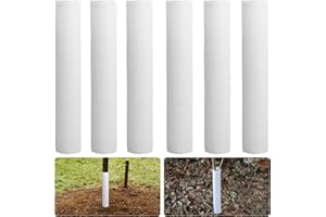 LFUTARI 6pcs Corrugated Tree Guards,Diameter 1.96" PP Tree Trunk Protectors,Tree Bark Protector Tube Wraps to Protect Saplings Plants from Deer Rabbit Cats Rodents Mowers (6pcs)