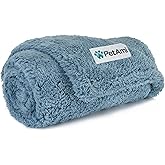 PetAmi Fluffy Waterproof Dog Blanket for Small Medium Dogs, Soft Warm Pet Sherpa Throw Pee Proof Couch Cover, Reversible Cat Puppy Bed Blanket Sofa Protector, Plush Washable Pad (Dusty Blue, 29x40)