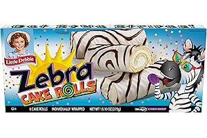 Little Debbie Zebra Cake Rolls, Individually Wrapped Cake Rolls, 13.1 Oz, 6 Ct
