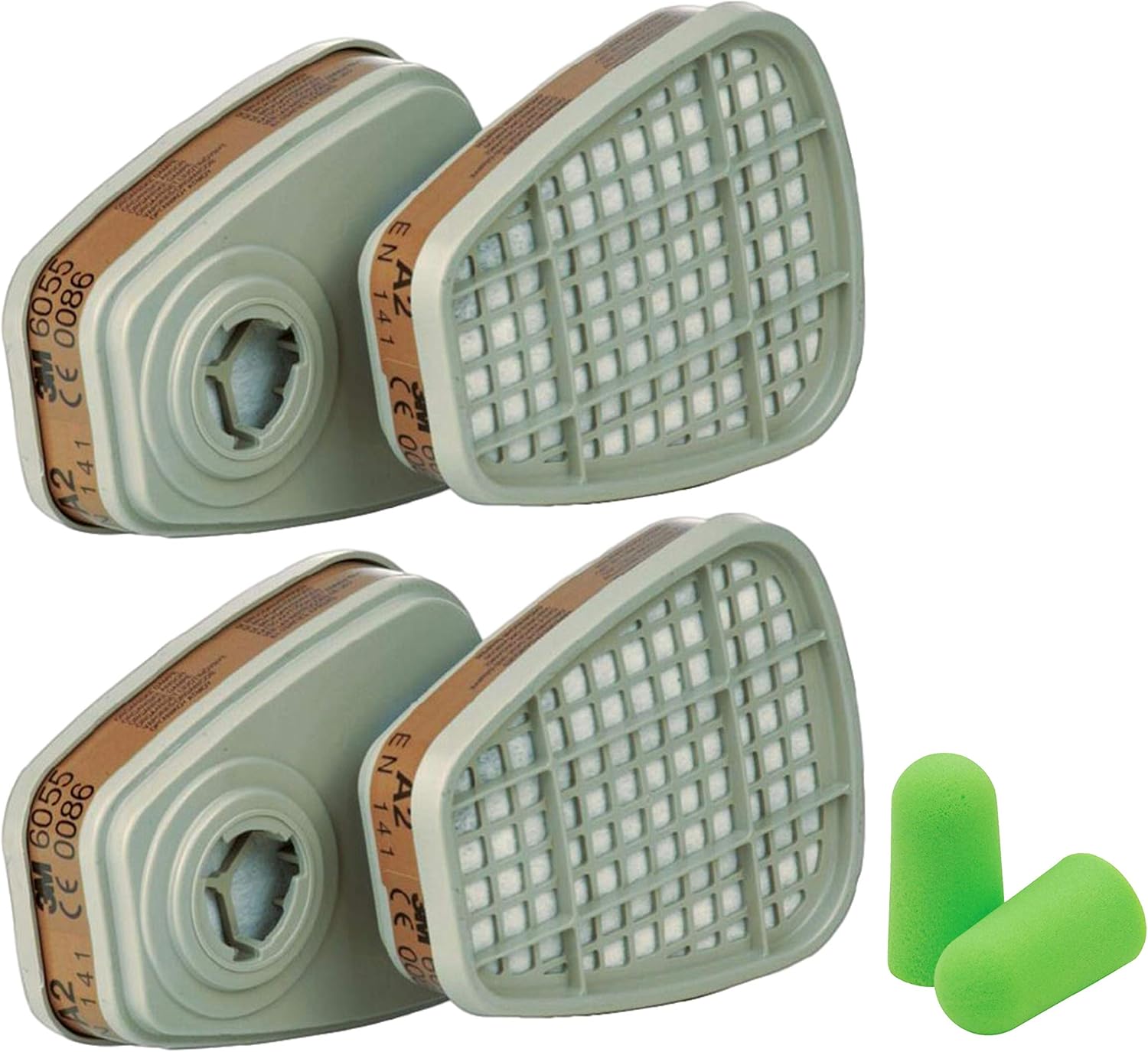 3M 6055 A2 Organic Vapour Filter, Pair, Pack of 2 BigaMart