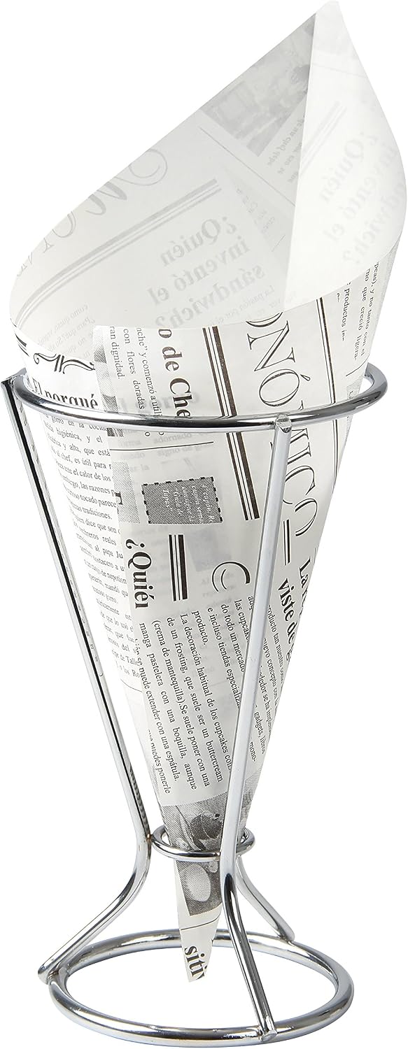 Fackelmann Fingerfood Holder with 10 Bags, Silver/Black/White, 7.1 x 9.8-Inch, 25 x 18 x 9 cm