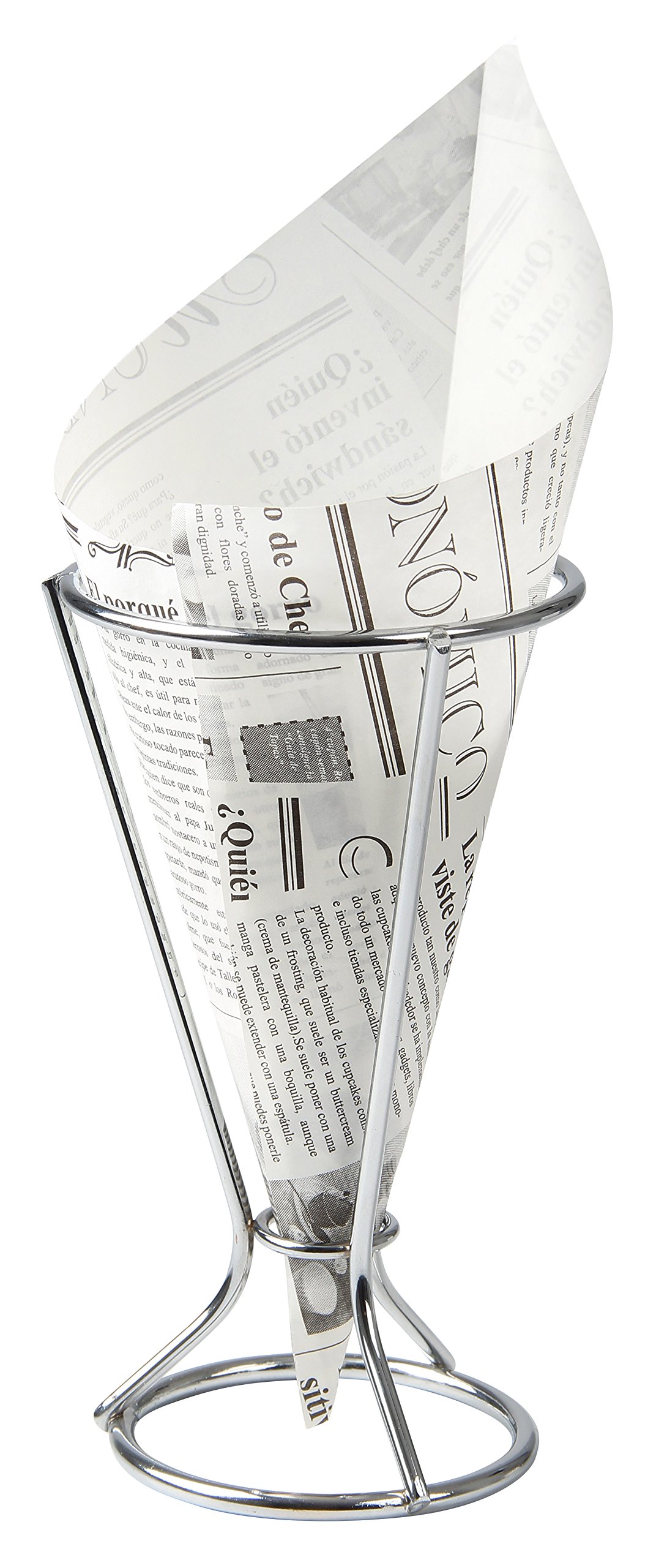 Fackelmann Fingerfood Holder with 10 Bags, Silver/Black/White, 7.1 x 9.8-Inch