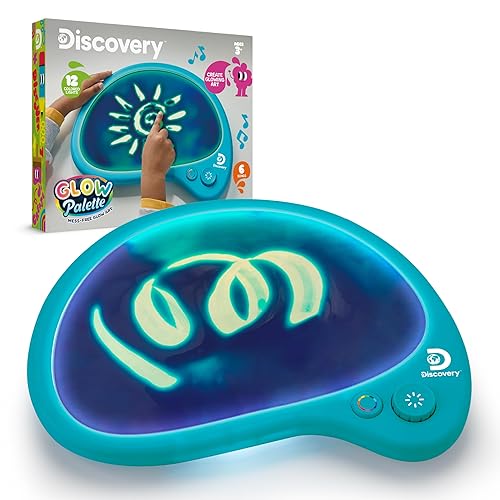 Discovery™ Mess-Free Glow Palette - Interactive Light-Up Art Pad with 12 Colors & Musical Play| Painting & Drawing Tablet| Travel Art Activity Kit| Arts & Crafts Toy for Kids Boys Girls Ages 4+