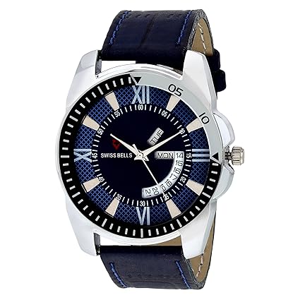 Svviss Bells Original Blue Dial Day and Date Chronograph Designer Wrist Watch for Men - TA-1005