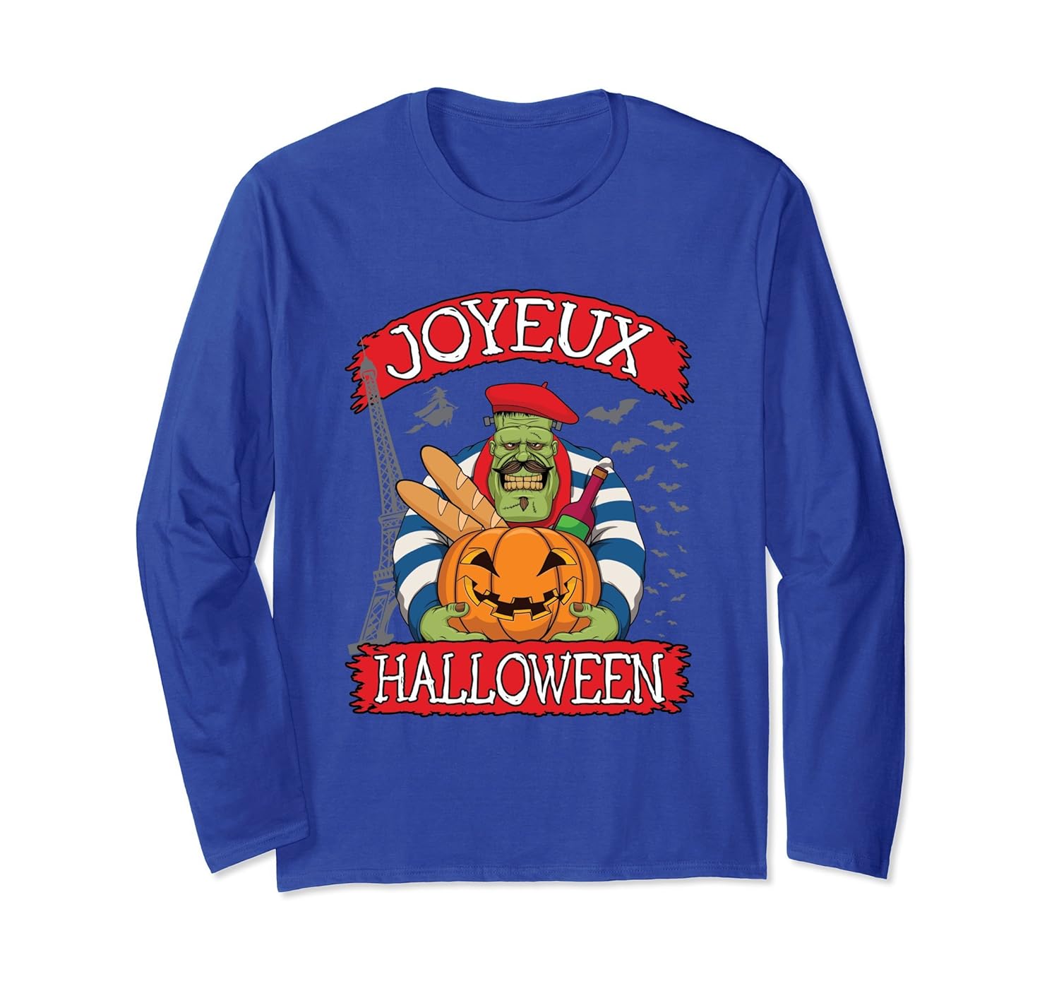 French Halloween Costume Long Sleeve Shirt Joyeux Halloween-Rose