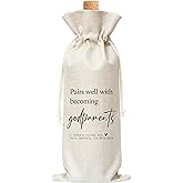 Godparents Proposal Gifts, God Parents Presents Proposal Gifts From Godchild, Will You Be My Godparents Wine Bag For Godparent Proposal, Godfather, Godmother, 1 Pc Burlap Wine Bottle Cover Bag (A01)