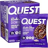Quest Nutrition Bake Shop, Chocolate Frosted Donuts, 14g Protein, Less than 1g Sugar, Protein Snack, Low Sugar, 4 Count