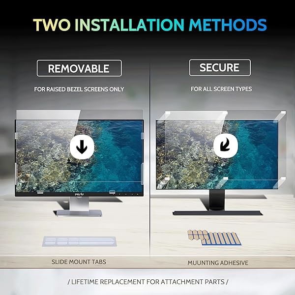[2 PACK] 25 INCH PRIVACY SCREEN FOR COMPUTER MONITOR 16:9 ASPECT RATIO, EYE PROTECTION ANTI BLUE LIGHT GLARE SHIELD, 25INCH REMOVABLE BLACK BLACKOUT ANTI SPY DESKTOP SECURITY PRIVATE FILTER