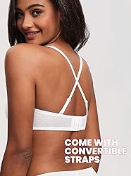DOBREVA Women's Mesh Strapless Bra Sheer Unlined