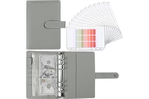 LXWHYP Money Saving Binder, Savings Challenges Book with for Cash Envelopes, 12pcs Zipper Envelopes A6 Budget Binder, Budget 