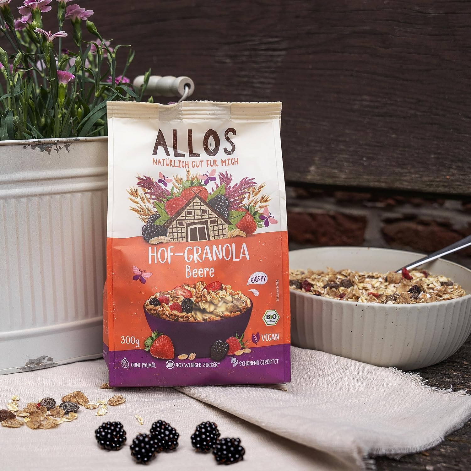 Allos Hof Granola Beere | Bio Müsli | Beerenmüsli | Knuspermüsli | Frühstückscerealien | 6er Pack (6 x 300g), 1 Stück (6er Pack) 3