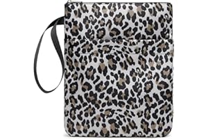 DSIUE Book Sleeve Book Covers Book Protector with Zipper Washable Fabric for Teen Adult Book Lover Teacher Student,11.4 X 9 Inch (Leopard Print)