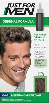 Just For Men Original Formula Hair Dye H40 Medium Dark Brown 2-in-1 Duo view 1