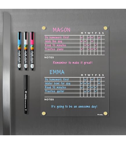 Dry Erase Cleaning Checklist Sticker - 9x12" Removable Decal With Marker, For Fridge Or Wall